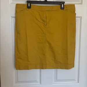 Mustard denim pencil skirt